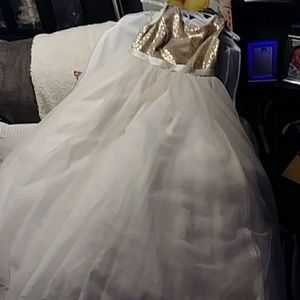 Heart sequin tank flower girl gown.
